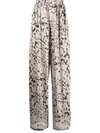 Natasha Zinko Daisy-print Wide-leg Trousers In Black