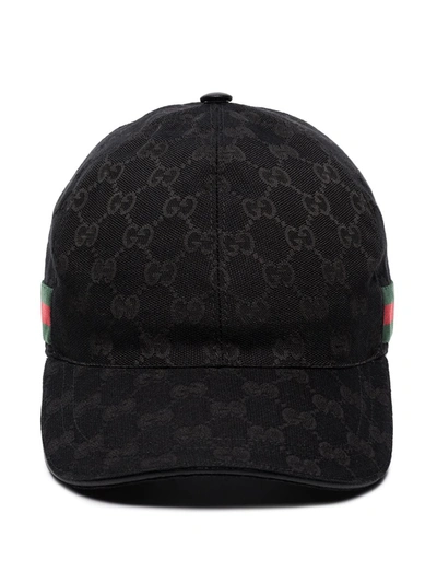 Gucci Black Canvas Original Gg Baseball Cap