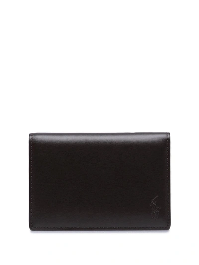 Polo Ralph Lauren Embossed Logo Leather Card Case In Black
