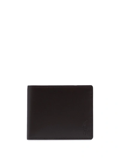 Polo Ralph Lauren Embossed Logo Leather Wallet In 褐色