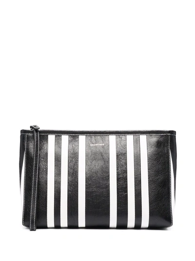 Balenciaga Large Barbes Zip Pouch In Black