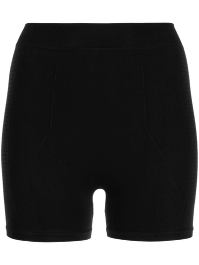 Rick Owens Ribbed-knit High-waist Shorts In Black