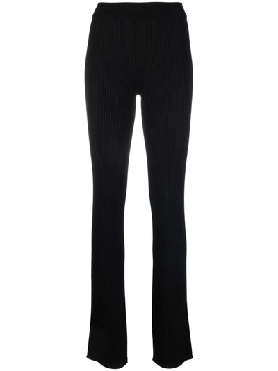 Mrz Ribbed-knit Trousers In Black