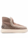 Mou Eskimo Sneakers Ankle Boots In Camel Color In 灰色