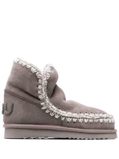 Mou Logo Eskimo Ankle Boots In Grey