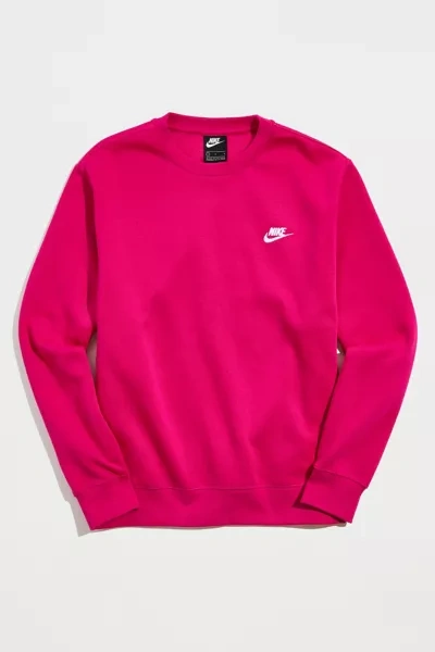 Nike Sportswear Club Fleece Crew Neck Sweatshirt In Berry