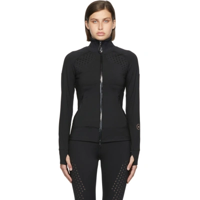 Adidas By Stella Mccartney Truepurpose Perforated Stretch-jersey And Mesh Jacket In Black