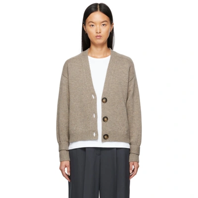 Loulou Studio Tiberine Mélange Wool And Cashmere-blend Cardigan In Ashes Melange