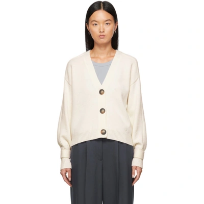 Loulou Studio Zanzibar Wool And Cashmere-blend Cardigan In White