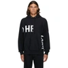 Helmut Lang Patchwork Logo-print Hoodie In Schwarz