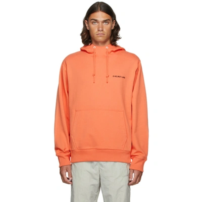 Helmut Lang Logo-print Cotton Hoodie In Orange