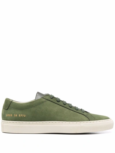 Common Projects Round-toe Lace-up Trainers In Green