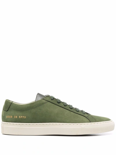 Common Projects Round-toe Lace-up Sneakers In Green