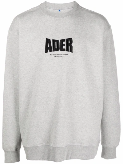 Ader Error Logo-print Crewneck Sweatshirt In Grey