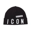 Dsquared2 Icon Embroidered Beanie Hat In Black