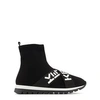 Kenzo Flyknit Logo Strap High-top Sneakers In Black