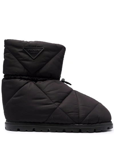 Quilted Nylon Snow Boots in White - Prada