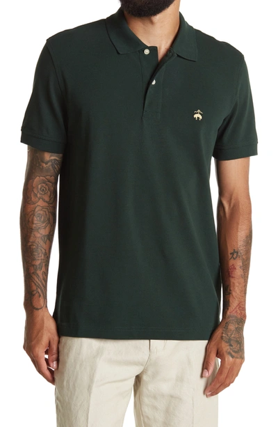 Brooks Brothers Short Sleeve Knit Supima Stretch Polo Shirt In Dark Green