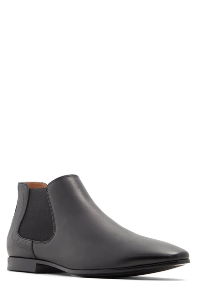 Aldo Black Chelsea Boot In Black Smooth Leather