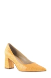 Marc Fisher Ltd Zala Block Heel Pump In Yellow Leather