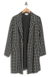 Melloday Plaid Open Front Jacket In Black Checker