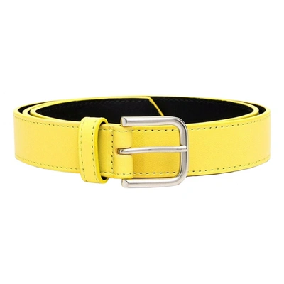Pre-owned Dries Van Noten Leather Belt In Yellow
