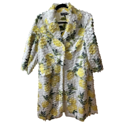 Pre-owned Dolce & Gabbana Silk Coat In Yellow
