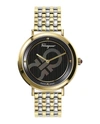Ferragamo Logomania Mother Of Pearl Watch In Black