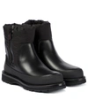 Moncler Rain Don't Care Paneled Leather And Shell Ankle Boots In Black