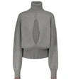 VICTORIA BECKHAM CUTOUT CASHMERE-BLEND KNIT SWEATER,P00602739