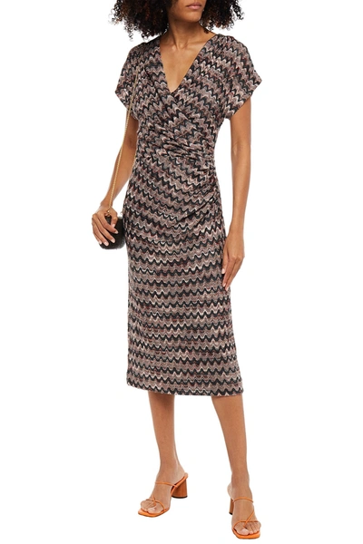 Missoni Draped Crochet-knit Silk-blend Midi Dress