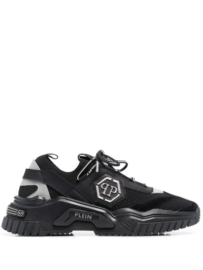 Philipp Plein Predator Vegan Trainer Leather Sneakers In Black