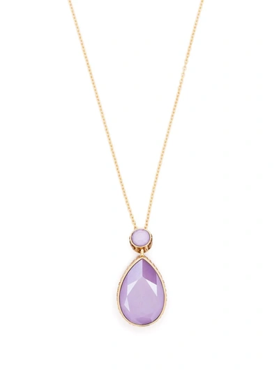 Swarovski Orbita Drop Cut Crystal Necklace In Purple
