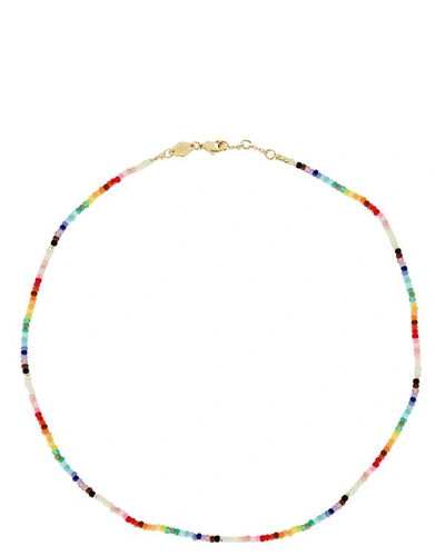 Anni Lu Nuana 18ct Yellow Gold-plated Brass And Beaded Necklace In Multicoloured