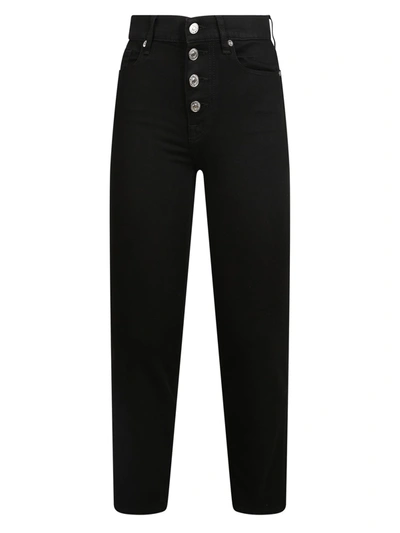 7 For All Mankind High-rise Cropped Skinny Jeans In Black