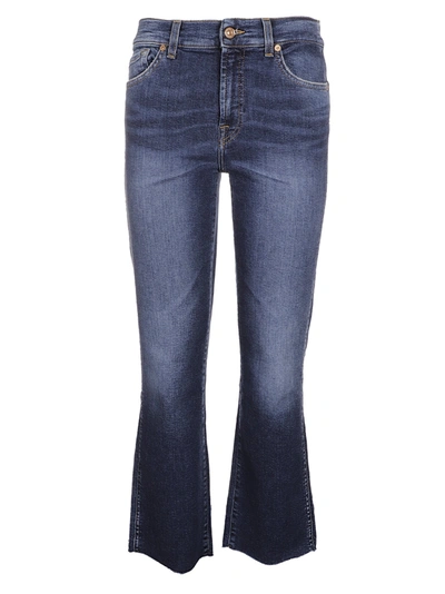 7 For All Mankind Illusion Necessity Cropped Jeans In Blue
