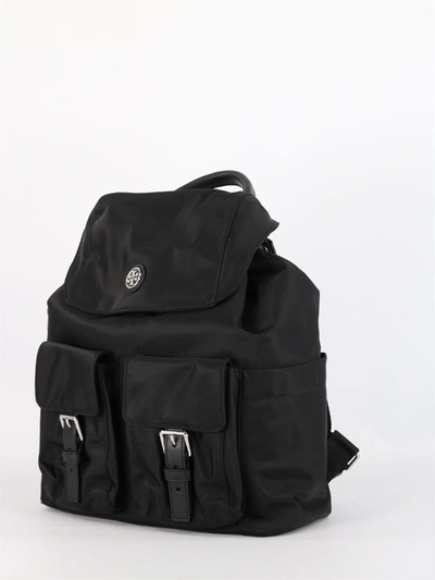 Tory Burch Virginia Flap Nylon Backpack In Black