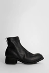 Guidi Front Zip Leather Ankle Boots In Black