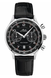 Mido Men's Swiss Automatic Chronograph Multifort Patrimony Black Leather Strap Watch 42mm In Black