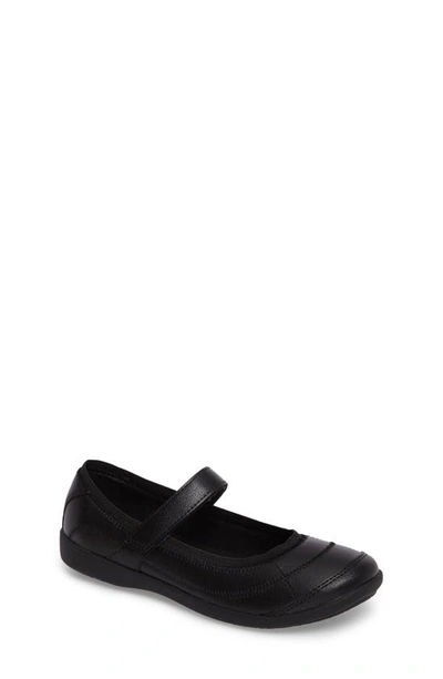 Hush Puppies Kids' Reese Mary Jane Flat In Black Leather