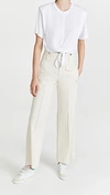 Isabel Marant Zineae Cropped Twist-front Cotton-jersey T-shirt In White