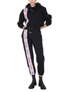 Gcds Cropped Sweatshirt In Cotton With Print In Black