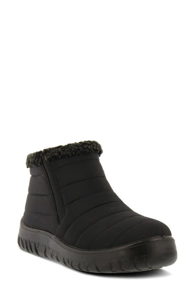 Flexus By Spring Step Melba Waterproof Winter Boot In Black Faux Fur