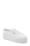 Superga 2790 Cotu Platform Sneaker In Black Leather