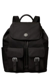 Tory Burch Ladies Nylon Flap Backpack In Black