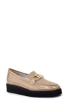 Amalfi By Rangoni Elia Patent Leather Platform Loafer In Nude Glove Patent Leather