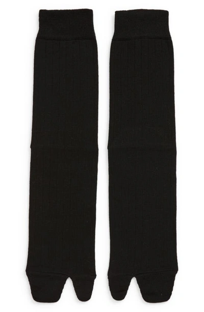 Maison Margiela Tabi Split-toe Cotton-blend Jersey Socks In Black