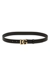 DOLCE & GABBANA DG LOGO BUCKLE LEATHER BELT,BE1447AW070