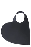 Coperni Heart-shape Leather Tote Bag In Black