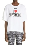 Dolce & Gabbana Supermodel Print Oversized T-shirt In White Print